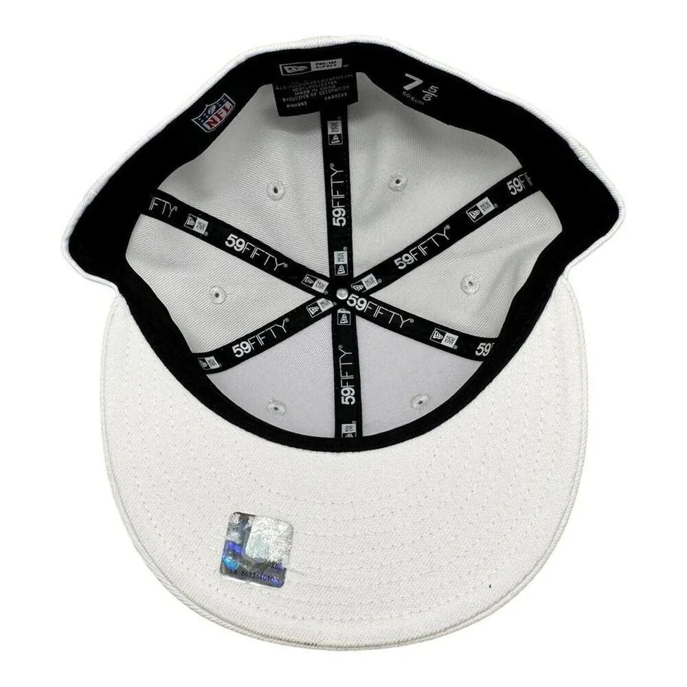 New Era 59FIFTY Atlanta Falcons Hat Triple White Fitted‎ 7 5/8 Mens NFL Cap